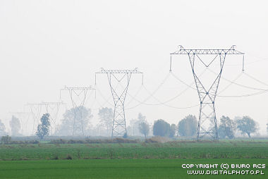 Landscape with power lines