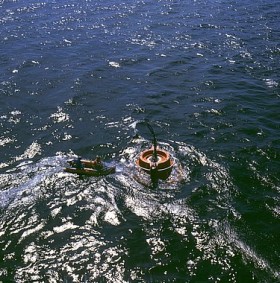 Rescue capsule on the sea