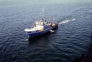 Połowy na Bałtyku, statek rybacki, Dar-308
