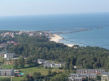 Fotos aéreas, mar de Báltico, Darlowo