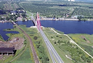 Most wantowy z lotu ptaka, Gdańsk 