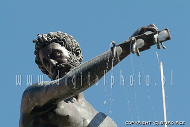 Danzig, Pologne, fontaine de Neptun