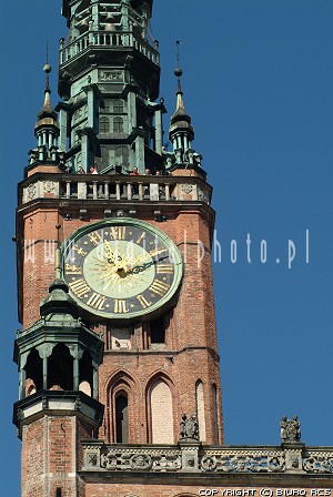Gdańsk zegar na ratuszu