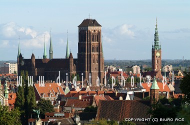 Gdańsk - Kościół Mariacki - Ratusz - Panorama