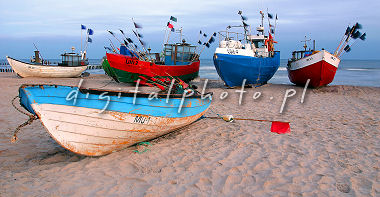 Fiskers båter på stranden