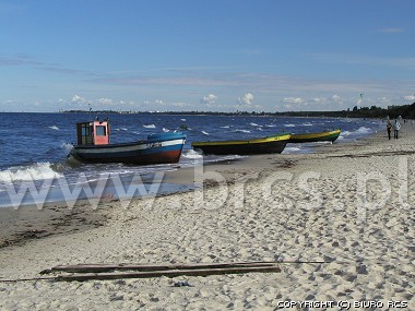 Sopot - plaża - kutry rybackie