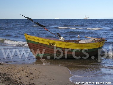 Sopot - plaża - kutry rybackie