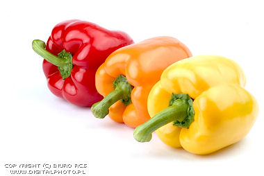 Kleurde Paprika, afbeeldingen van groenten