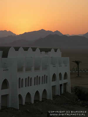 Solnedgång över Sinai Mountains