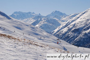 Alpes, montañas, vacaciones esquí