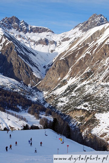 Ski area Livigno, Alps, Italy