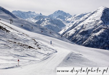 Skidområde i Alperna