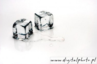 Estudio fotografía, cubitos de hielo