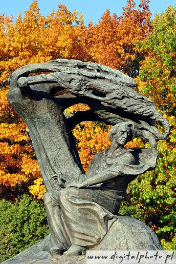 Frédéric Chopin, statuen, Warszawa