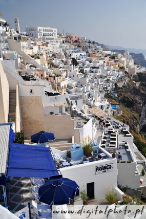 Santorini Fira, hus, restauranger, hotell