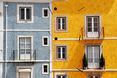 Colorful houses, Alfama Lisbon
