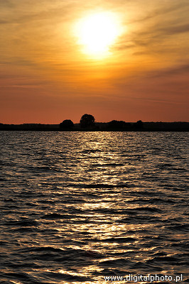 Solnedgång, sjö