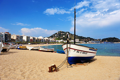 Spain holiday, beach in Blanes