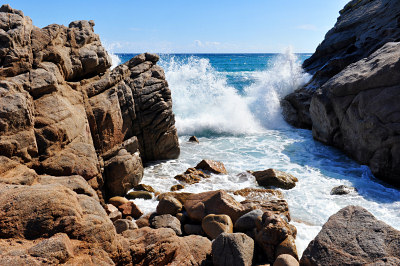Photos - vacances en Espagne - rochers, plage