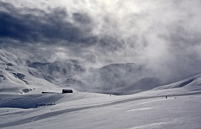 Apenninerna, skidområde Corno alle Scale i Italien