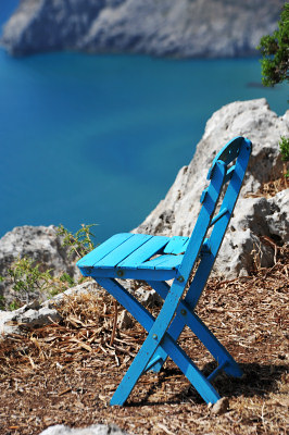 Chaise, falaise, Île de Rhodes
